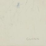 Close-up of lower right section showing faint pencil marks and artist signature ‘GUINN’