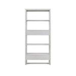 Back view showing flat wood panel with gray-washed finish replacing drawer fronts