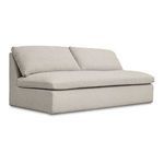 Miles outdoor sofa shown from a left angled side, highlighting deep seat and cushion layering.