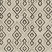Ivory and grey geometric hand-woven rug with textured wool, cotton, and polyester fibers