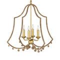 Nimes Chandelier with dangling rope balls and twisted rope texture on frame arms