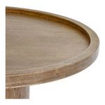 Close-up showing detailed texture and grain of natural brown oak wood on table edge