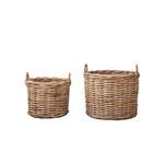 Product Image 1 for Rattan Woven Basket Set with Handles, Natural, Set of 2 from Creative Co-Op