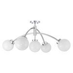 Same light fixture with orbs shown as smooth opaque white glass instead of strie texture