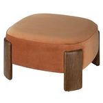 Product Image 1 for Tarte Terracotta Velvet and Brown Sugar Oak Ottoman from Jamie Young