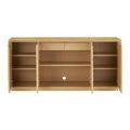 Open-backed center storage with shelves inside Margot Natural Oak Credenza