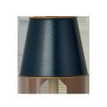 Navy tapered metal chandelier shade with gold rim and subtle crackle finish, fitted with a candle clip