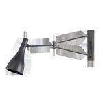 Northford Wall Sconce extended fully side view on white background showing matte finish and dimmer switch