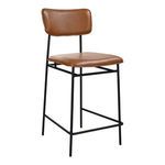 Front angled view of Sailor Stool highlighting spacious seat and geometric metal frame