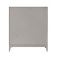 Back view of chest showing plain gray panel with visible screws around the edges