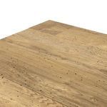 Top view showing overall wood pattern on large rectangular surface with dovetail joinery corners