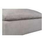 Side close-up showing outline and stitching detail of Terra Condo Ottoman cushion and base