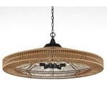 Product Image 1 for Maldives Black and Khaki Wrought Iron and Paper Twine Chandelier from Currey & Company