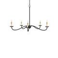 Saxon chandelier with five arms viewed from straight on with slight chain adjustment
