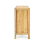 Sideboard narrow side profile highlighting wood grain and solid frame construction