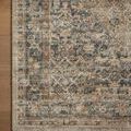 Detailed corner view on hardwood floor highlighting the intricate vintage patterns and subtle color variations