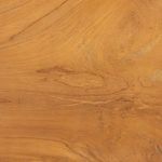 Close-up of teak wood grain texture showing knots and natural color variations