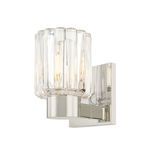 Danae petite bath sconce with scalloped fluted glass shade and polished nickel finish