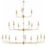 Nottaway Grande Gold Chandelier displayed with petals of arms splayed horizontally