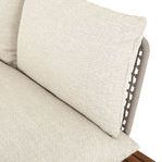 Zoomed view of back cushion with rope frame visible behind it