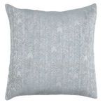 Gray euro sham with a French herringbone woven pattern in 100% cotton fabric