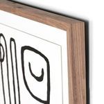 Repeat of side angled walnut frame view capturing depth of frame