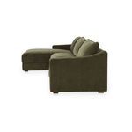 Side view of Farrow Sectional showing arm profile and thick fiber-filled cushions