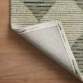 Folded corner of Francis Spa granite rug showing branded linen backing with Chris Loves Julia x Loloi logo