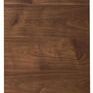 Close top view focusing on walnut grain pattern of the desk pedestal surface