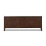 Back view showing solid wood panel with two cable management covers on Torrington Sideboard