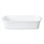 Product Image 1 for Pearl 15'' Scalloped Ceramic Stoneware Rectangle Baker - White from Costa Nova
