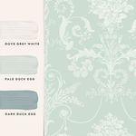 Product Image 4 for Laura Ashley Josette Duck-Egg Damask Wallpaper from Graham & Brown