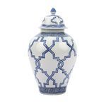 Product Image 3 for Blue & White Greek Key Grids Porcelain Temple Jar from Legend of Asia