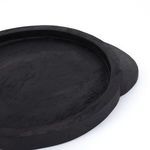 Side profile view of tray showing border height and smooth black finish