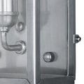 Brushed metal corner close-up showing frame edge and fixing knob detail