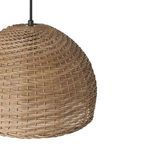 Detailed close-up highlighting the woven pattern and natural fibers of the shade