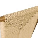 Close-up of woven rope detail wrapped tightly around top backrest frame showing texture from different angle
