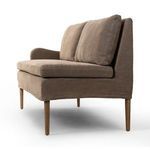 Side view from opposite angle showing banquette armrest and cushion thickness