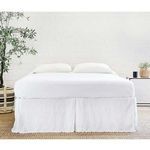 Product Image 1 for Pleated White Linen California King Bed Skirt from Pom Pom at Home