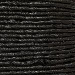 Close-up of tightly woven black corn rope texture on handwoven accent table
