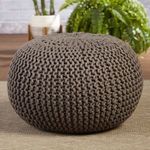 Product Image 4 for Asilah Indoor/ Outdoor Solid Dark Taupe Round Pouf from Jaipur 