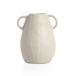 Cream-colored Cascada Large Vase with lightly textured ceramic surface and two loop handles