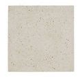 Square top surface detail showing the natural patterning of multi-speckled ivory terrazzo concrete