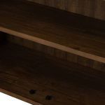 Close-up of interior wood shelves inside Wyeth Sideboard in rustic reclaimed pine.