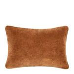 Rectangular Harriet Velvet Throw Pillow in warm brown cotton velvet with soft antique wash