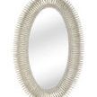 46 inch oval wall mirror with antique silver leaf finish and textured composite frame