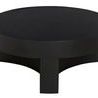 Lower angle highlighting curved base and solid leg structure in matte black