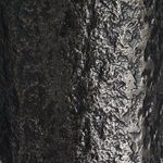 Detailed textured hand-forged black iron surface of lamp base