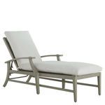 Croquet Aluminum Chaise with white cushion on adjustable backrest and seat