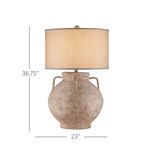 Pompeii Table Lamp with height 36.75 inches and width 23 inches shown with dimensions